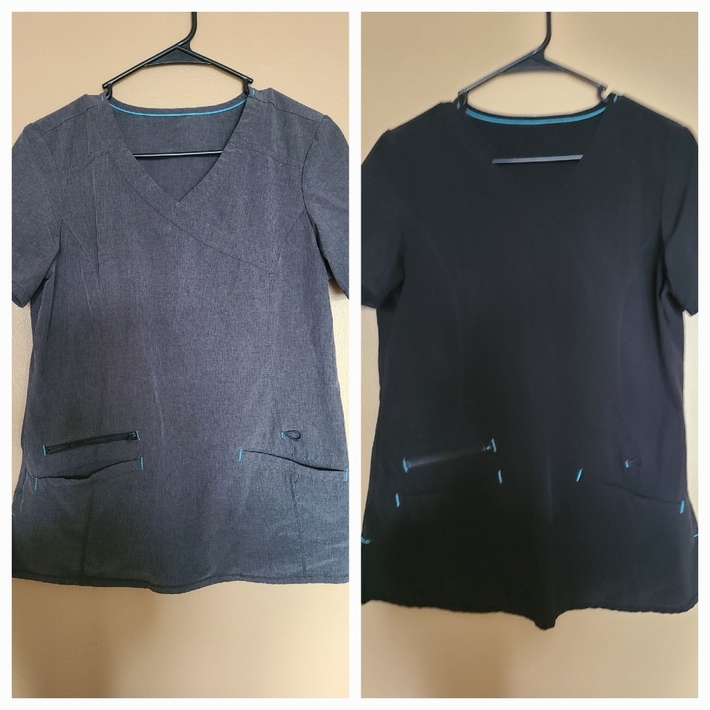 Set of Two Scrubstar Scrub Tops Womens Size Small